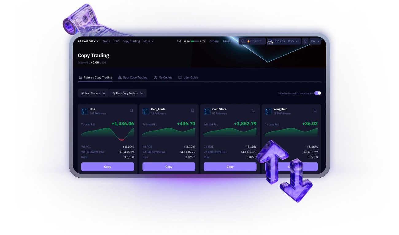 EVEDEX Copy Trading in Action
