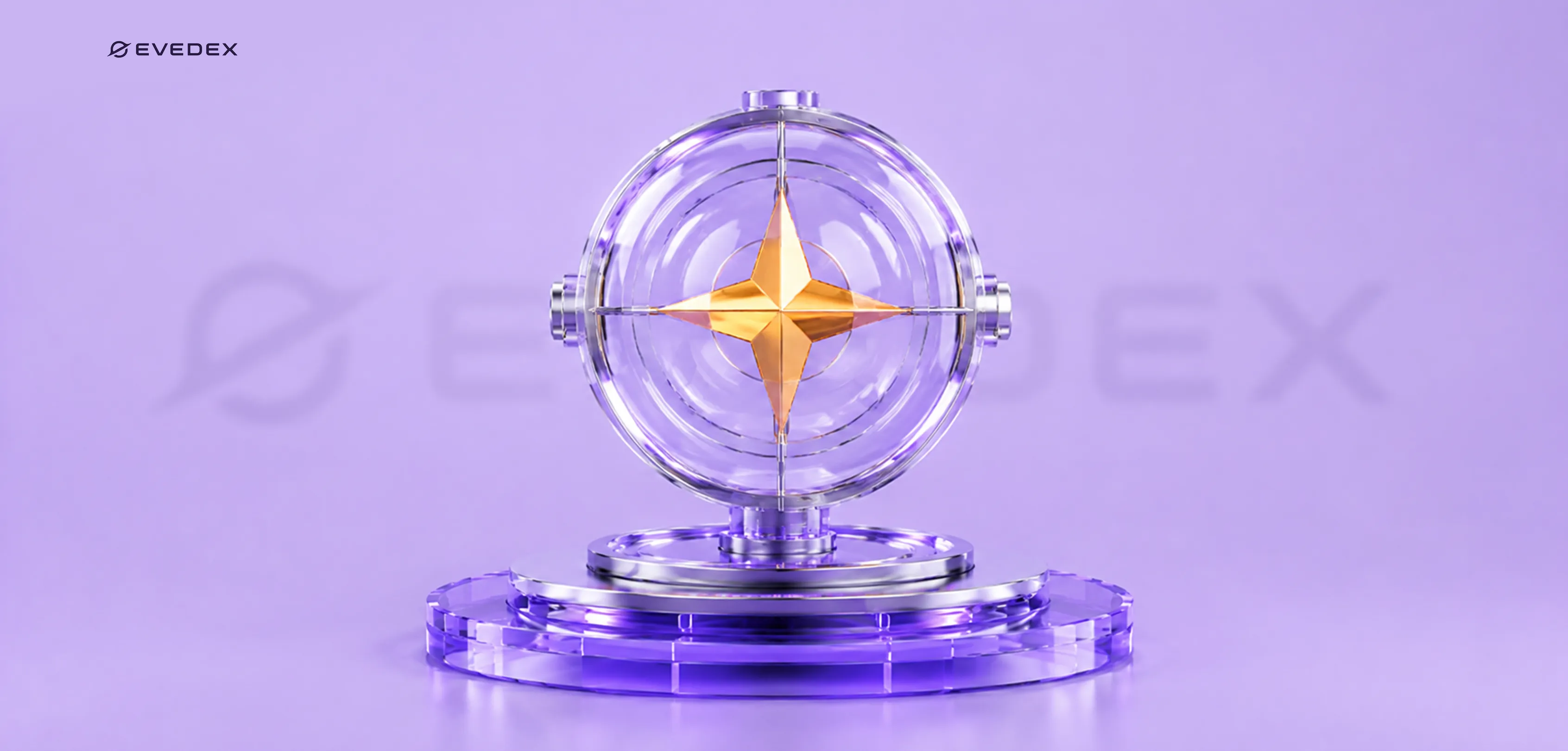 Goldener Kompassstern in einer Glaskugel als Symbol für Orientierung am Goldpreis
