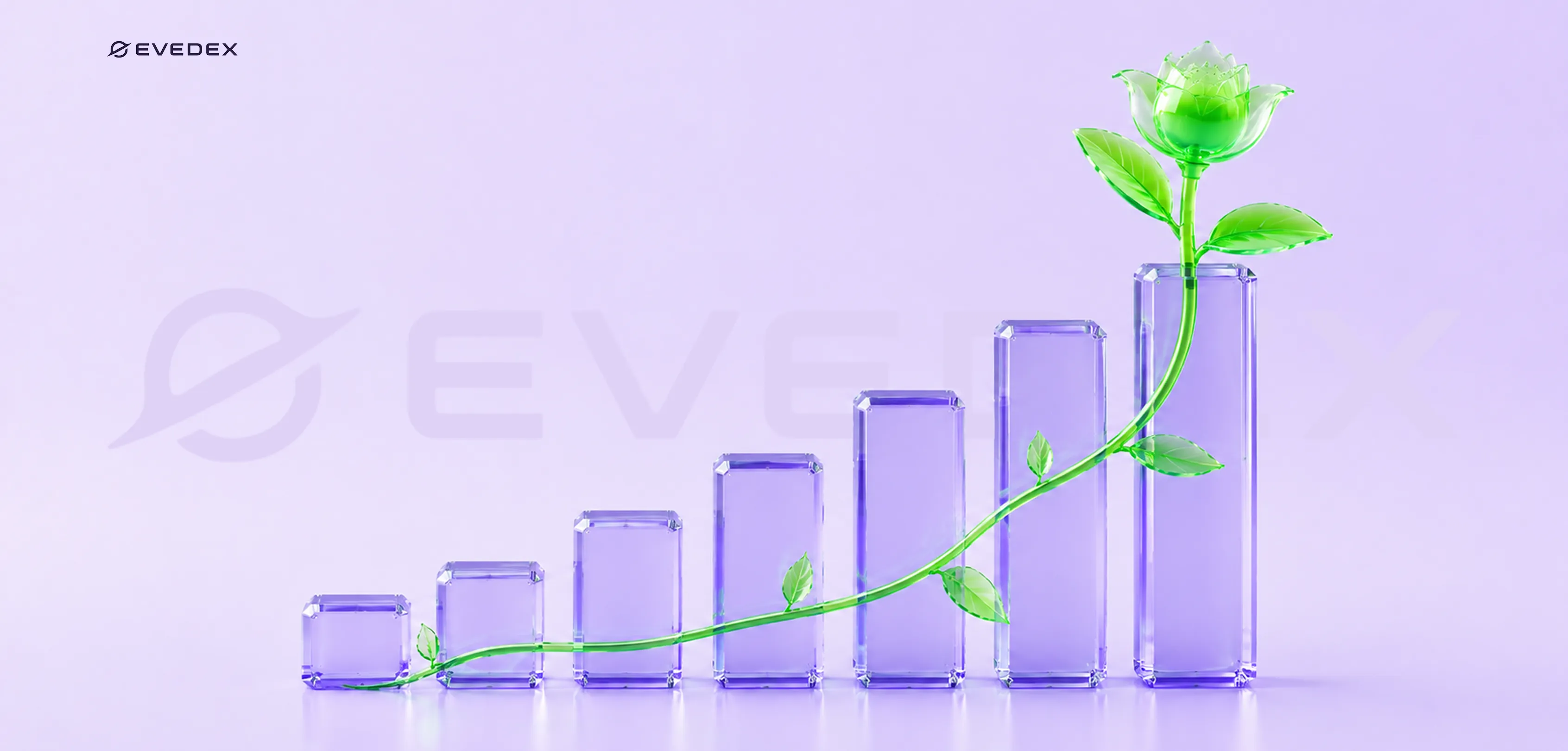 Brote verde que crece sobre columnas de un gráfico para ilustrar el forex para principiantes