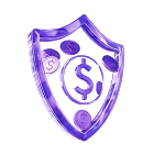 Shield with coin symbolizing the lowest DEX fees