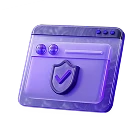 Browser window with shield symbolizing private trading