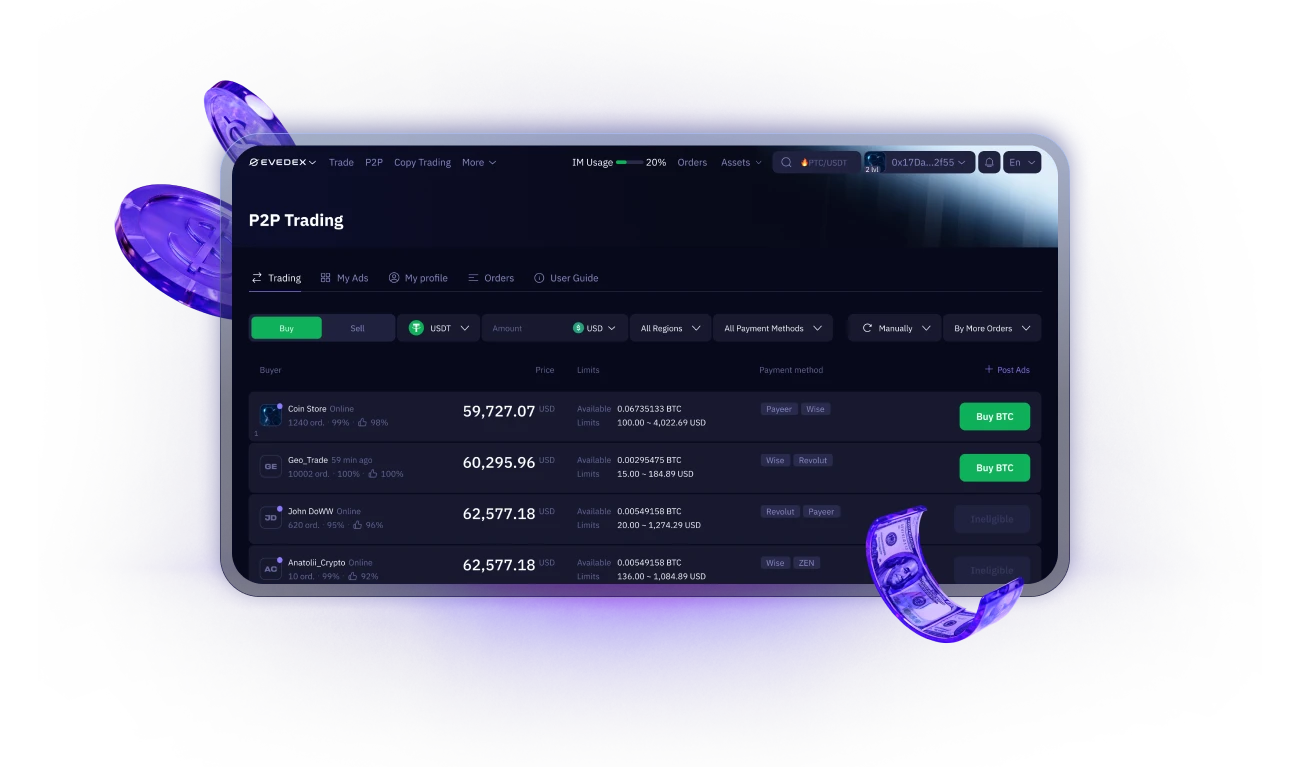 EVEDEX P2P Trading Preview